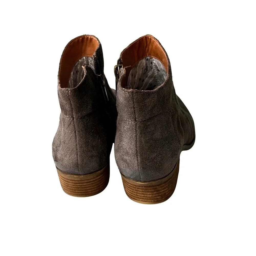 LUCKY BRAND Brolley Dark‎ Brown suede ankle booties women's boots size 7M